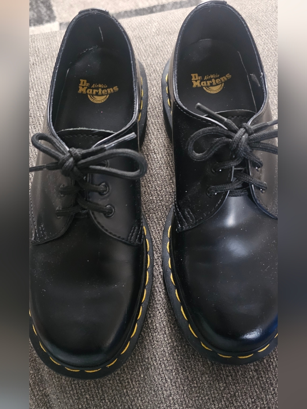 Dr. Martens Black Leather 3-Eye Lace-Up Shoes